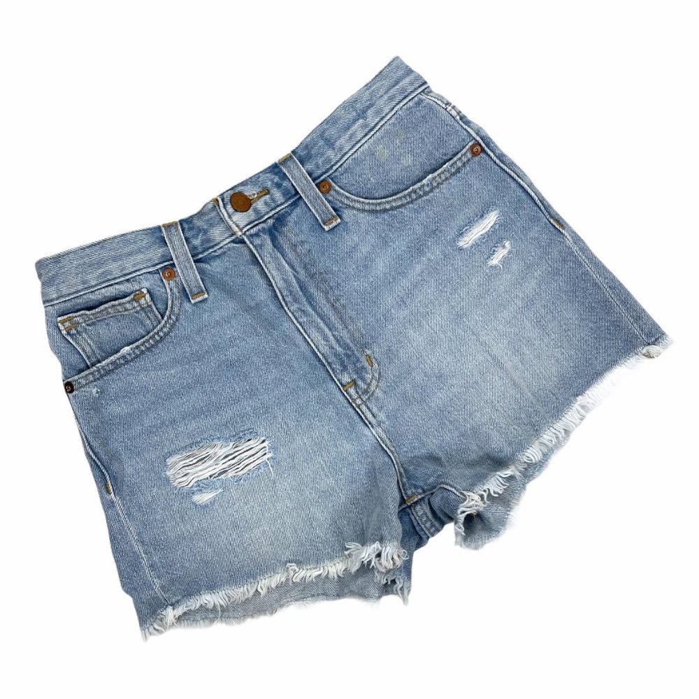Madewell The Mom Jean High Rise Distressed Shorts